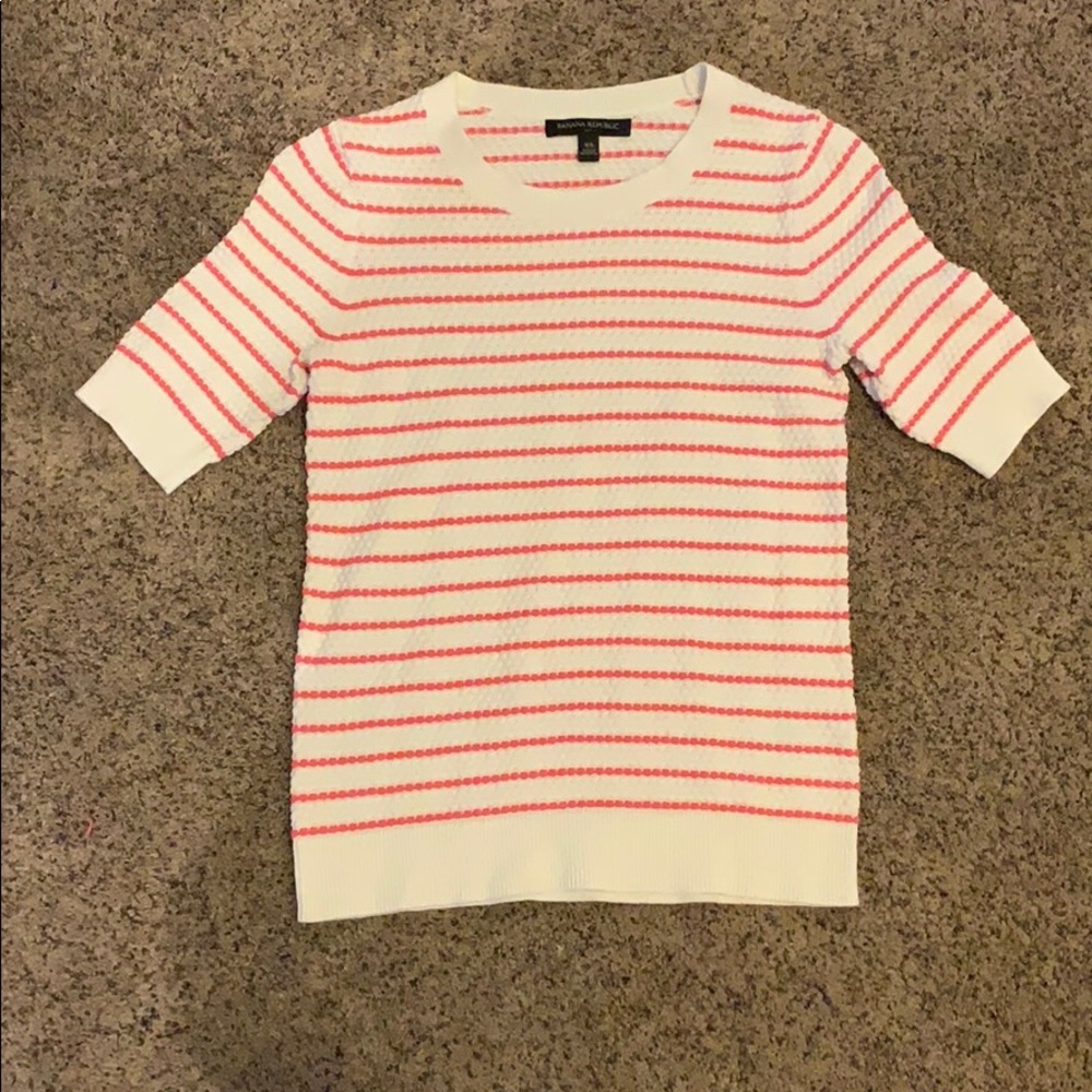 Banana Republic Factory Outlet Cream & Coral shirt